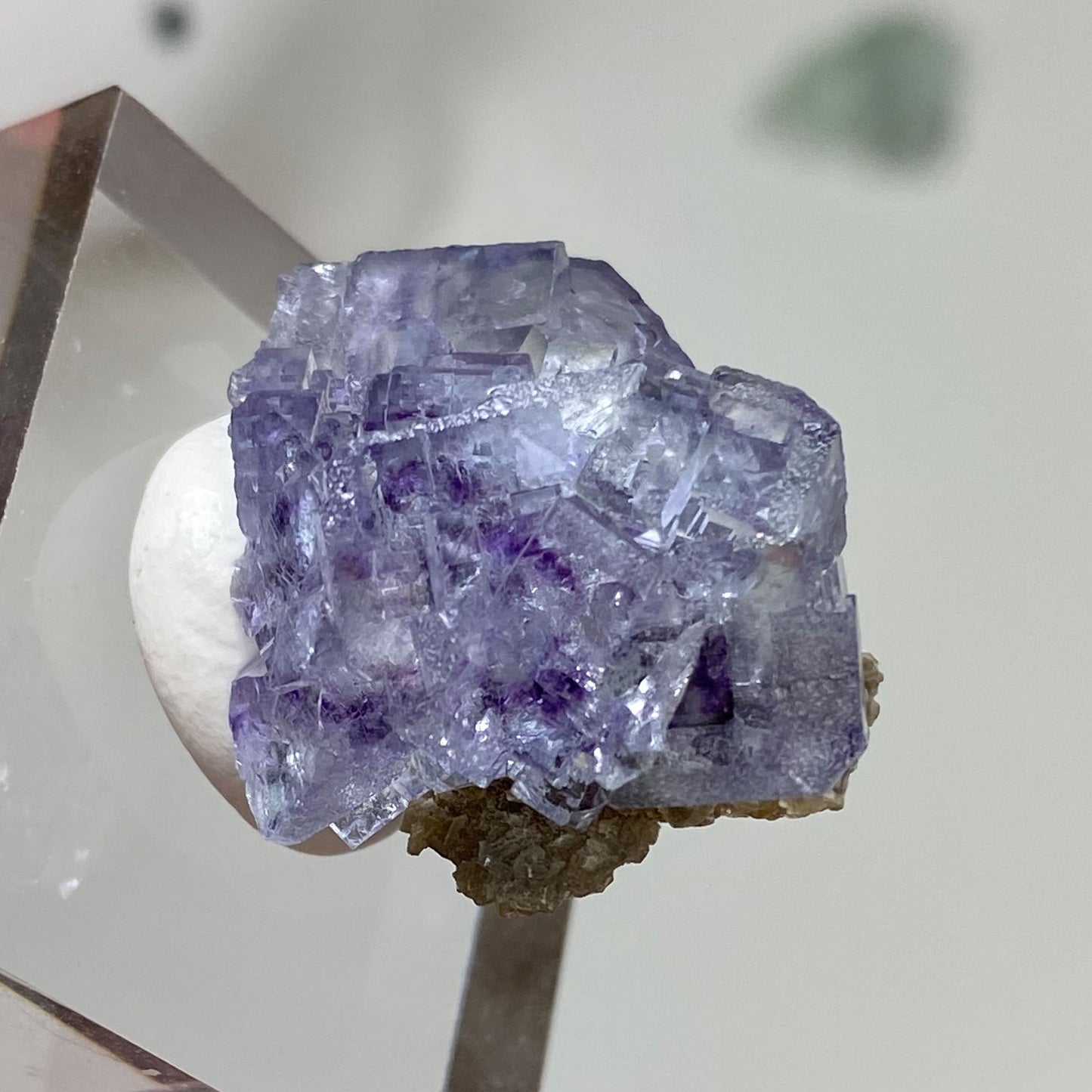 Glassy Purple Cubic Fluorite with Mica Yaogangxian Mine