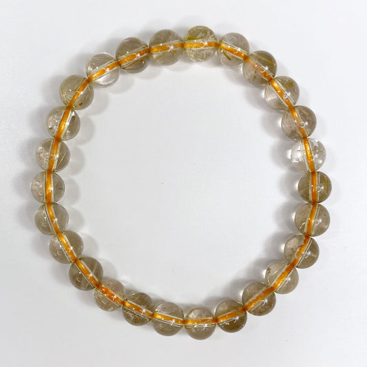 Gold Rutile Rutilated Quartz Bracelet 7mm