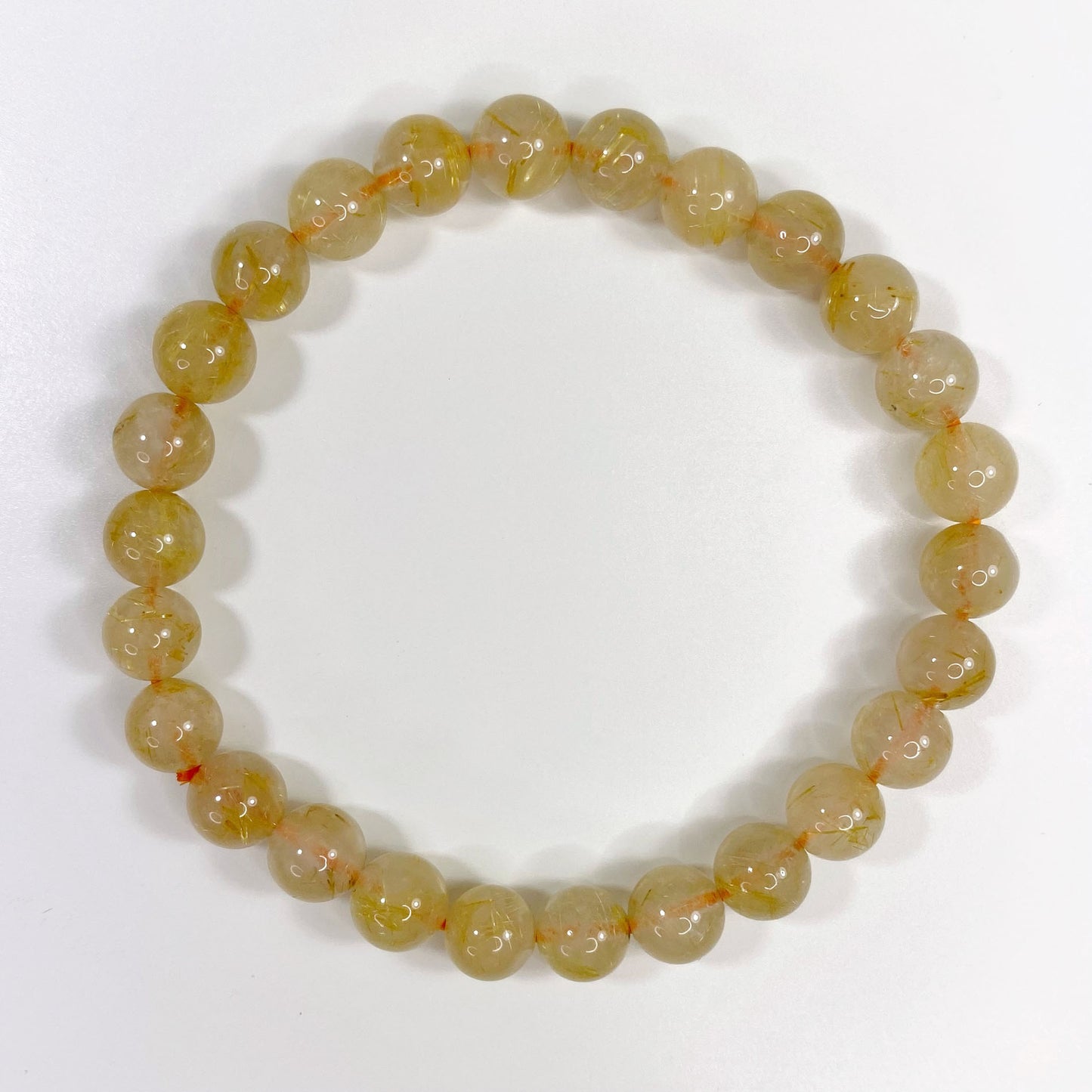 Gold Rutile Rutilated Quartz Bracelet 7mm