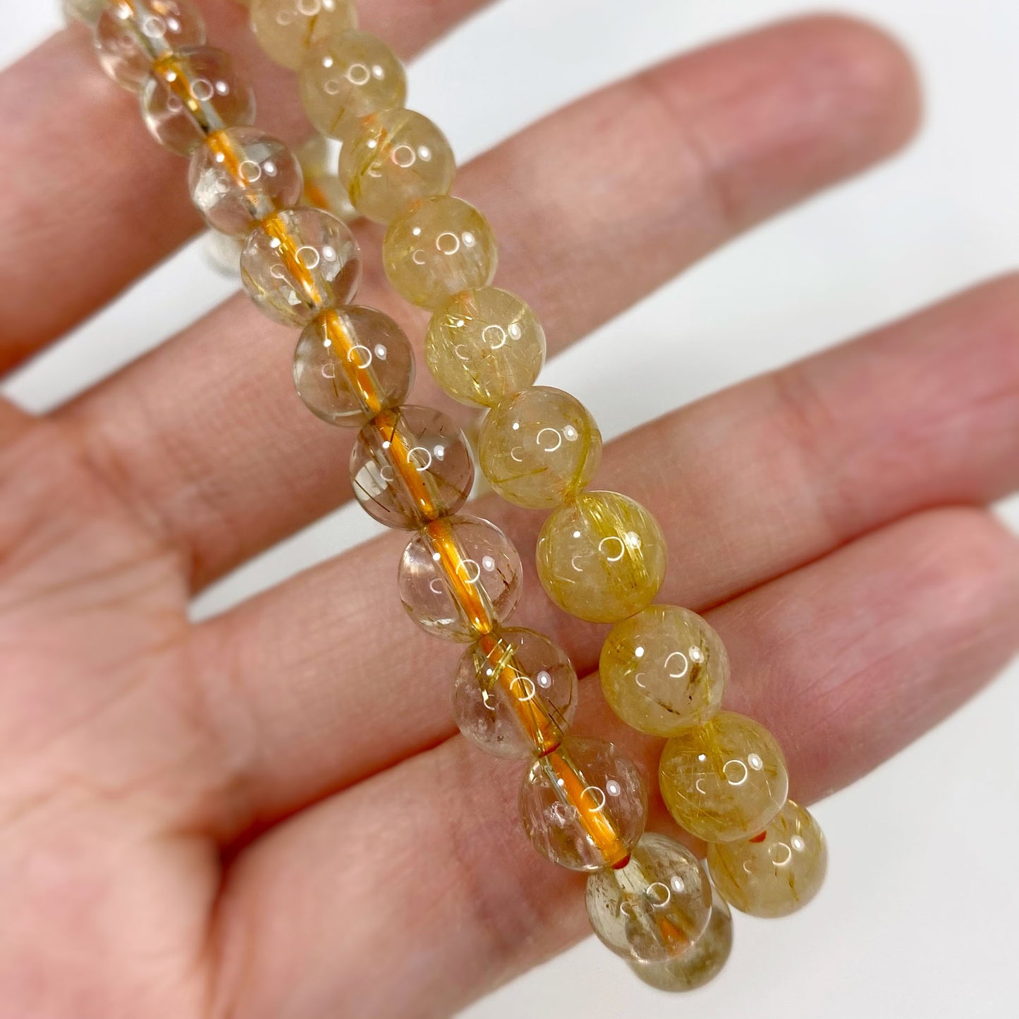Gold Rutile Rutilated Quartz Bracelet 7mm