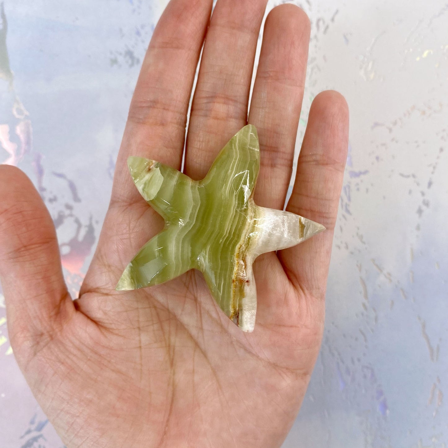 Banded Calcite Sea Star Carving