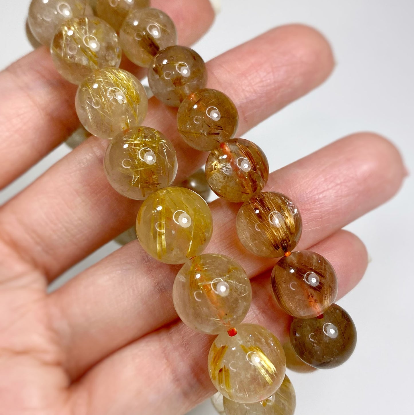Rutilated Quartz Bracelet with Copper Bronze Rutile