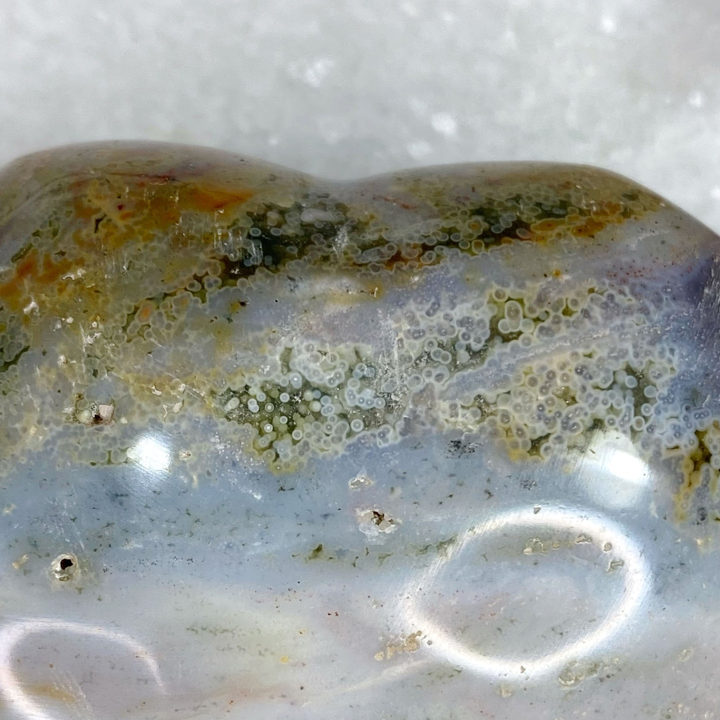 Large Ocean Orbicular Jasper Heart Carving