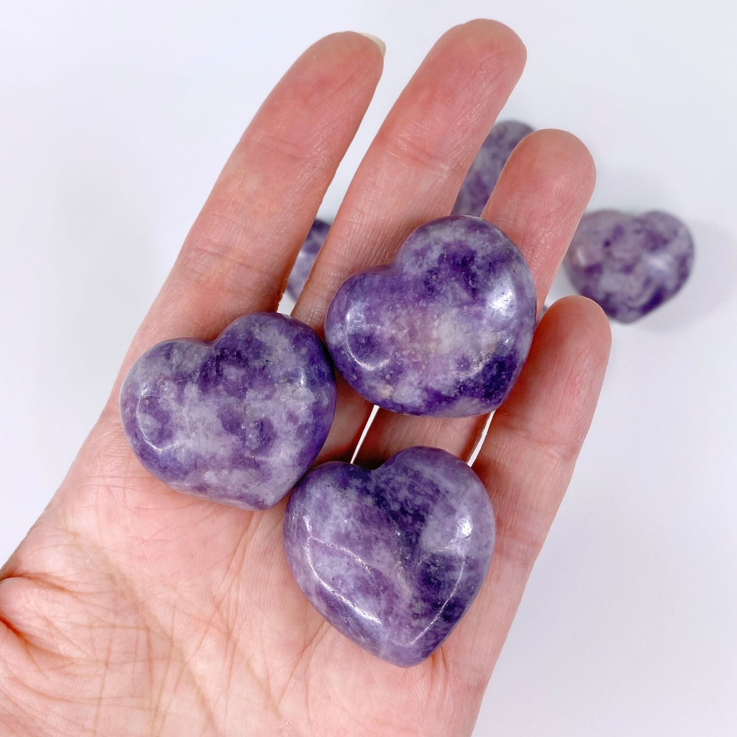 Lepidolite Puffy Heart Carving