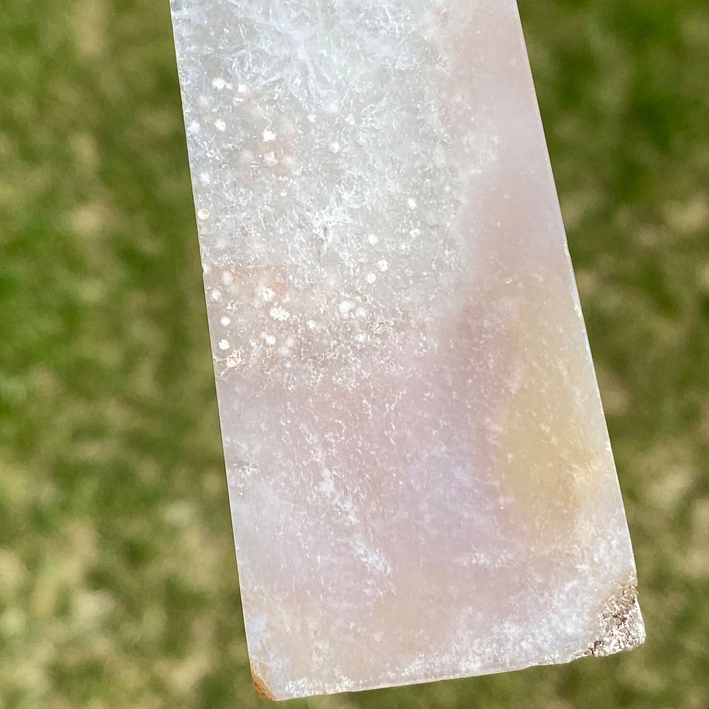 Peach Agate with Quartz Tower