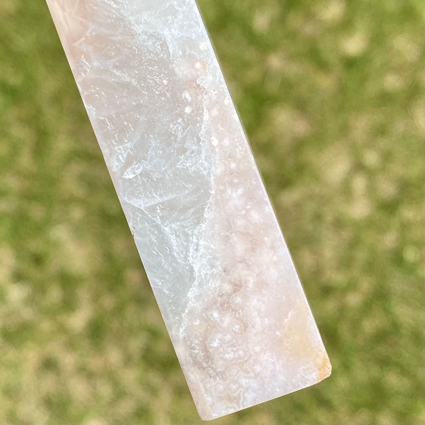 Peach Agate with Quartz Tower