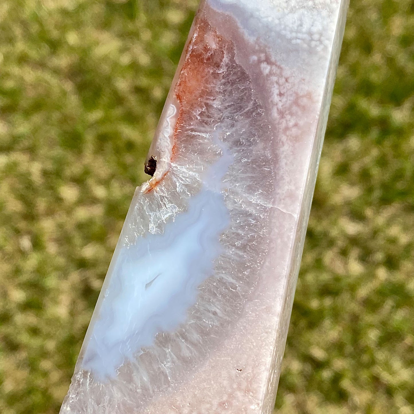 Pink Amethyst Flower Agate with Quartz Druzy