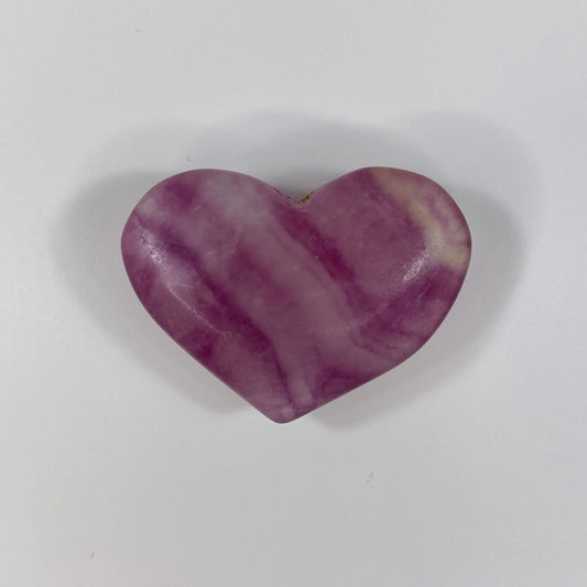 Pink Magenta Yellow Fluorite Heart Carving