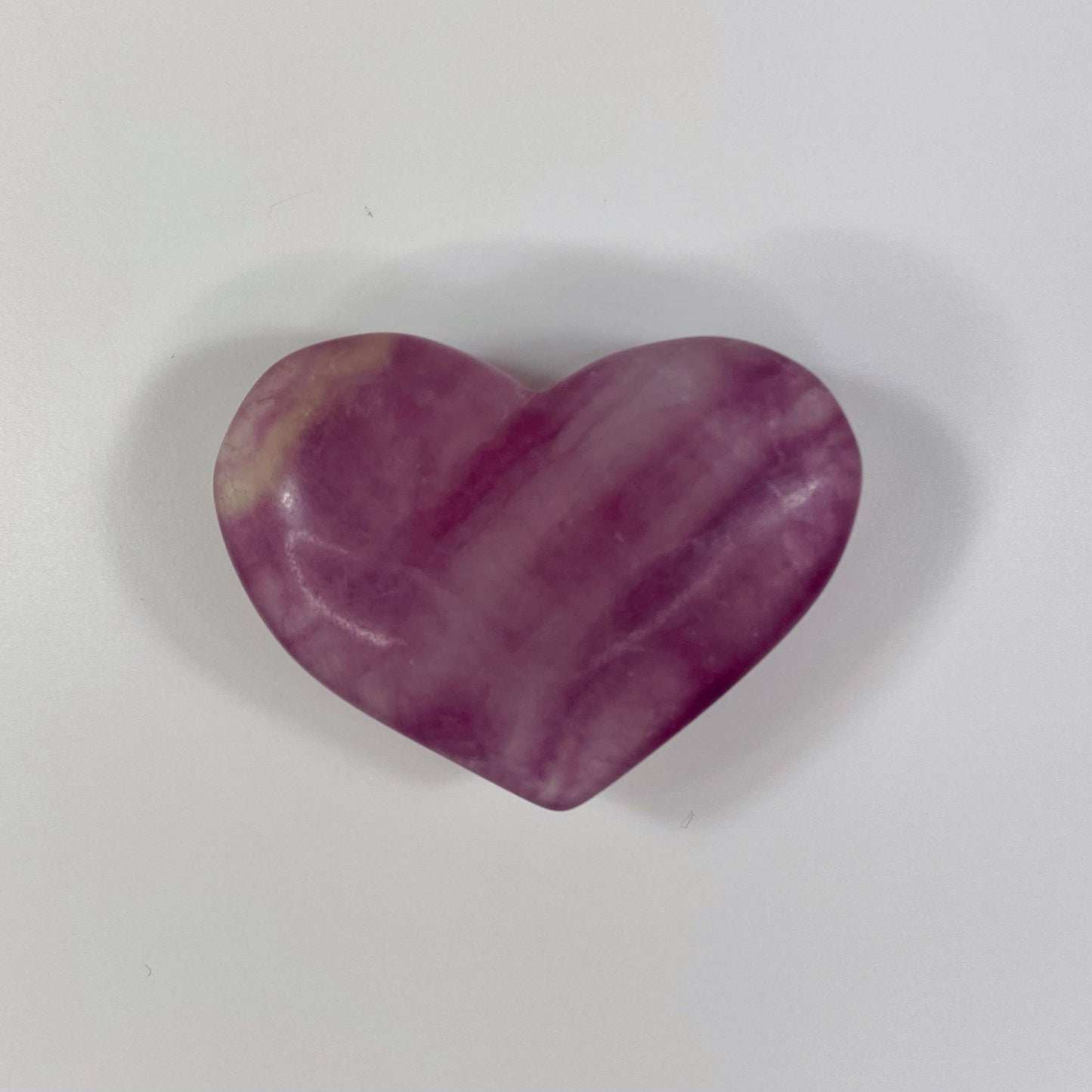Pink Magenta Yellow Fluorite Heart Carving