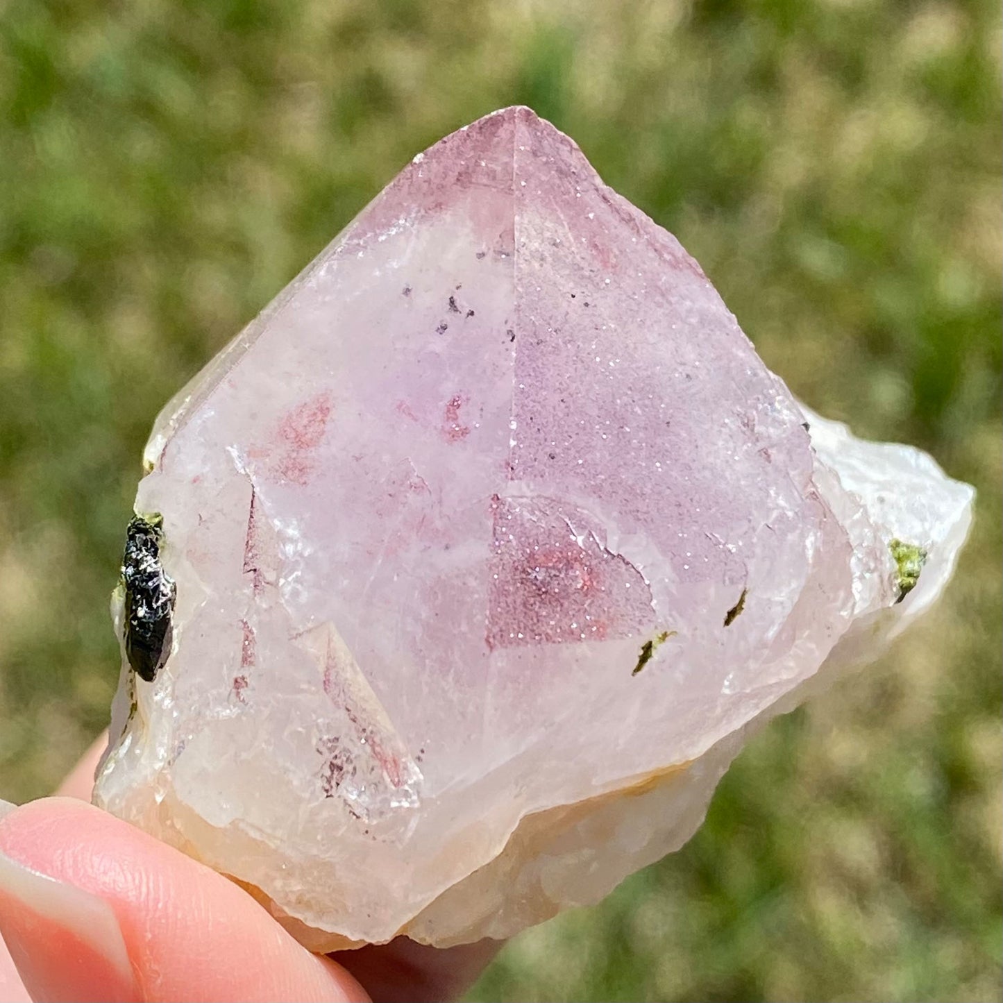 Sparkly Amethyst Cluster with Hematite and Epidote