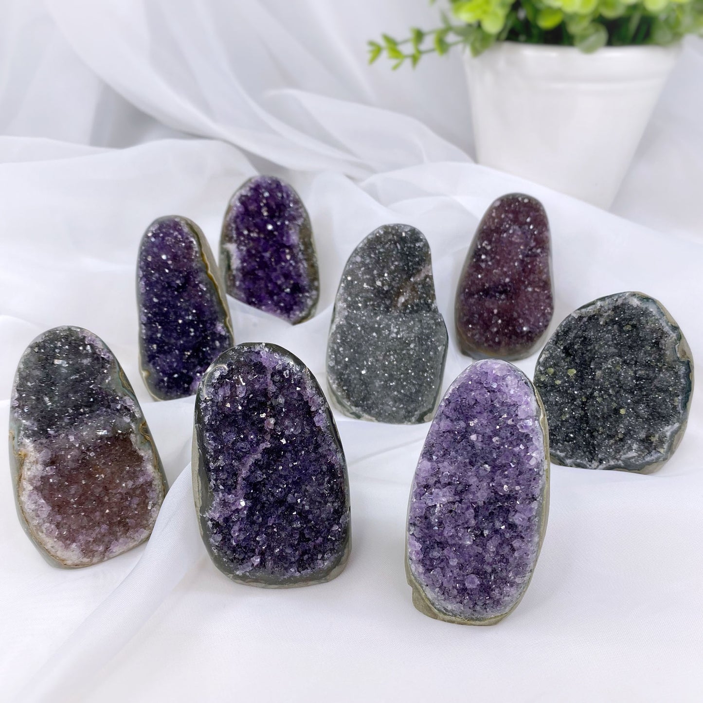 Deep Purple Amethyst Cluster Cut Base from Uruguay