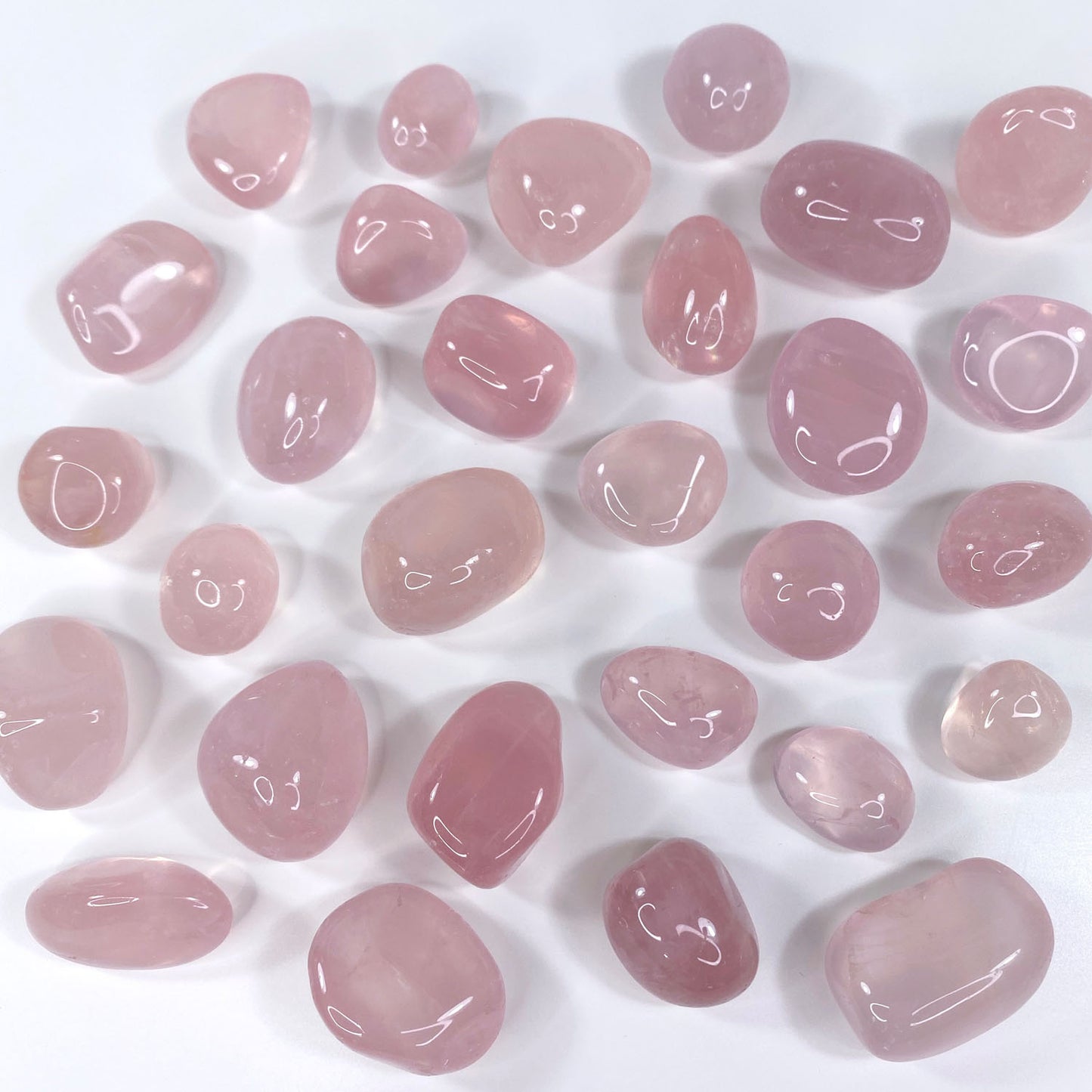 Gemmy Rose Quartz Crystal Tumbles (Set of 3)