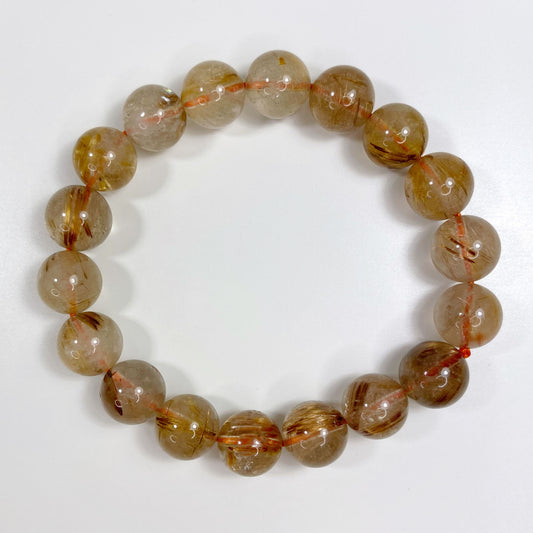 Rutilated Quartz Bracelet with Copper Bronze Rutile
