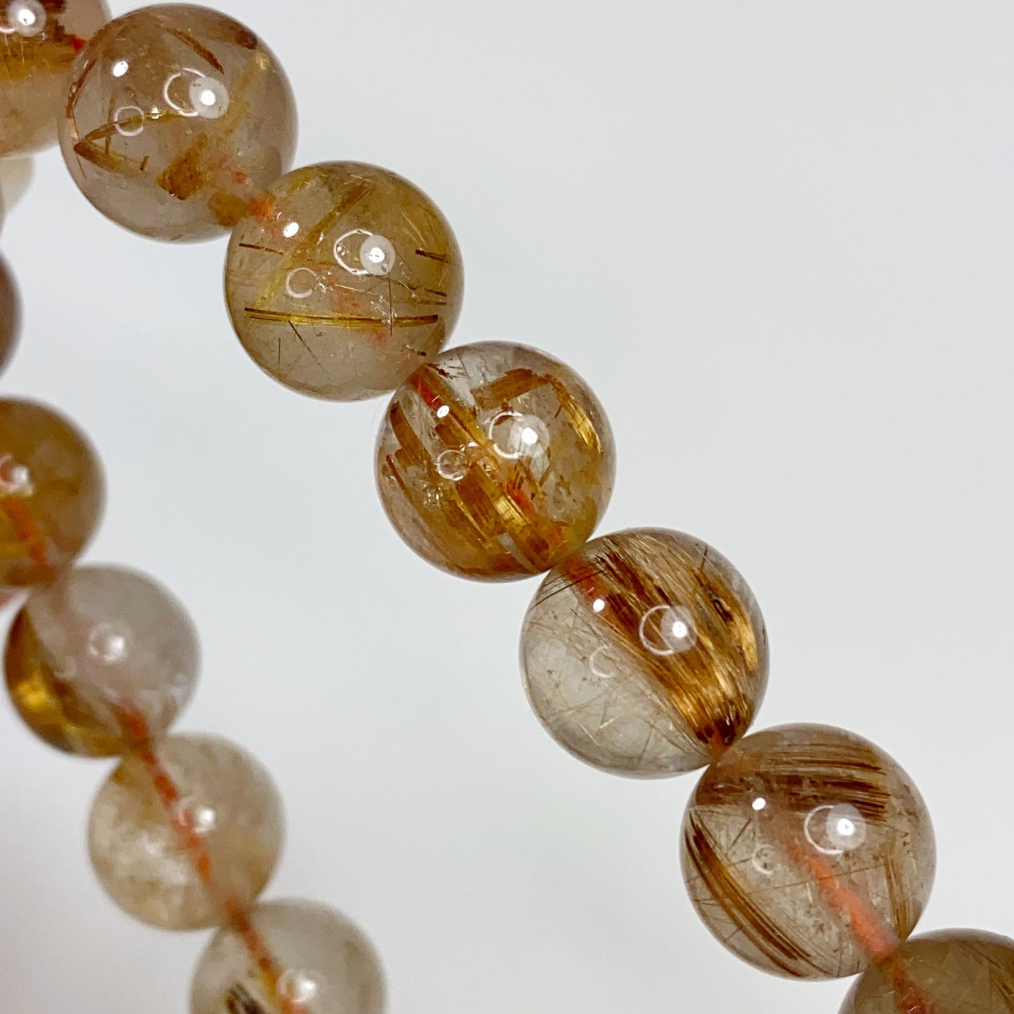 Rutilated Quartz Bracelet with Copper Bronze Rutile