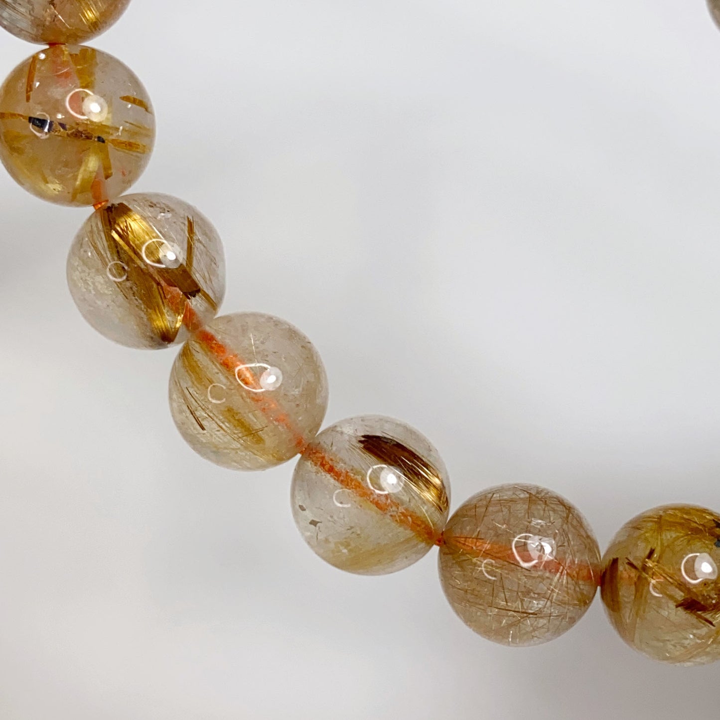 Rutilated Quartz Bracelet with Copper Bronze Rutile