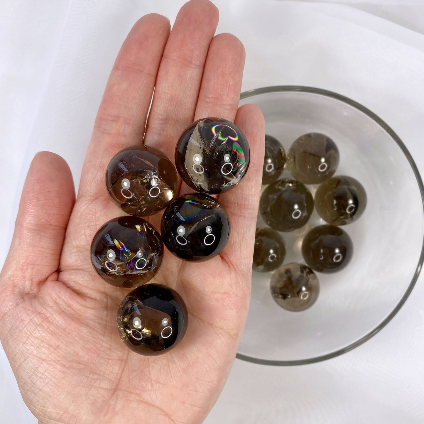 Smoky Quartz Mini Sphere with Rainbows