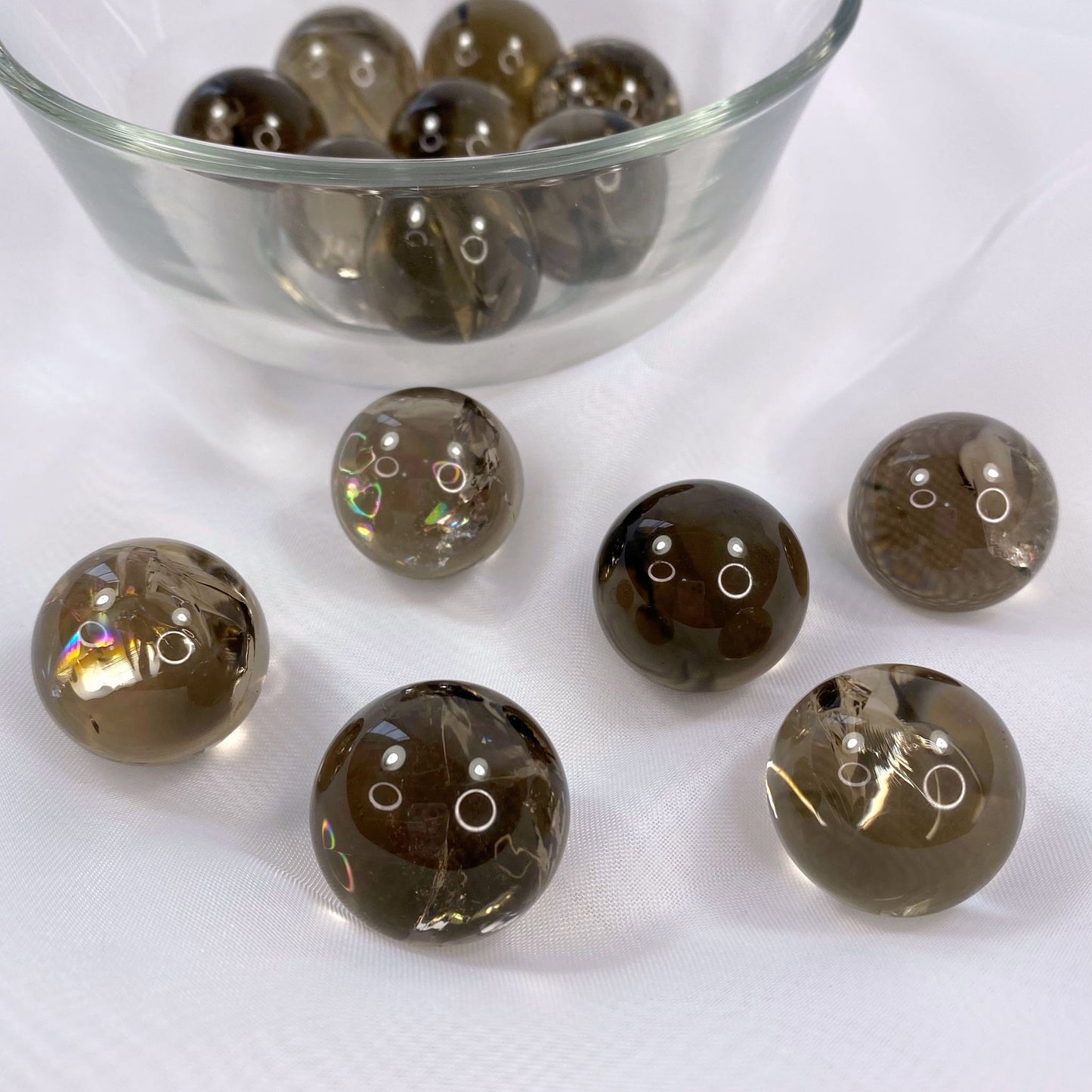 Smoky Quartz Mini Sphere with Rainbows