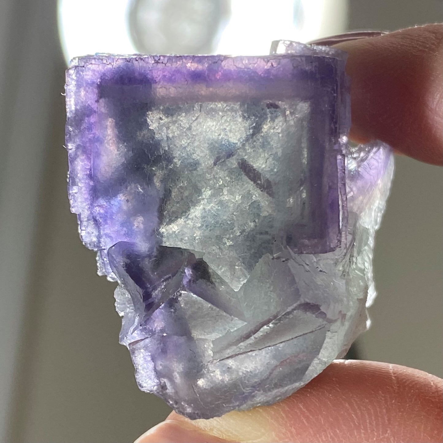 Watercolor Purple & Green Cubic Fluorite