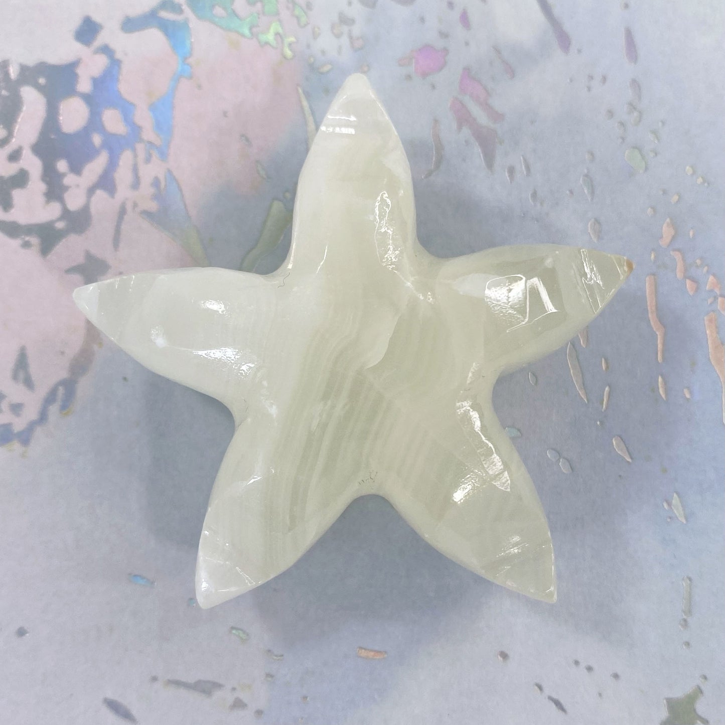 Banded Calcite Sea Star Carving