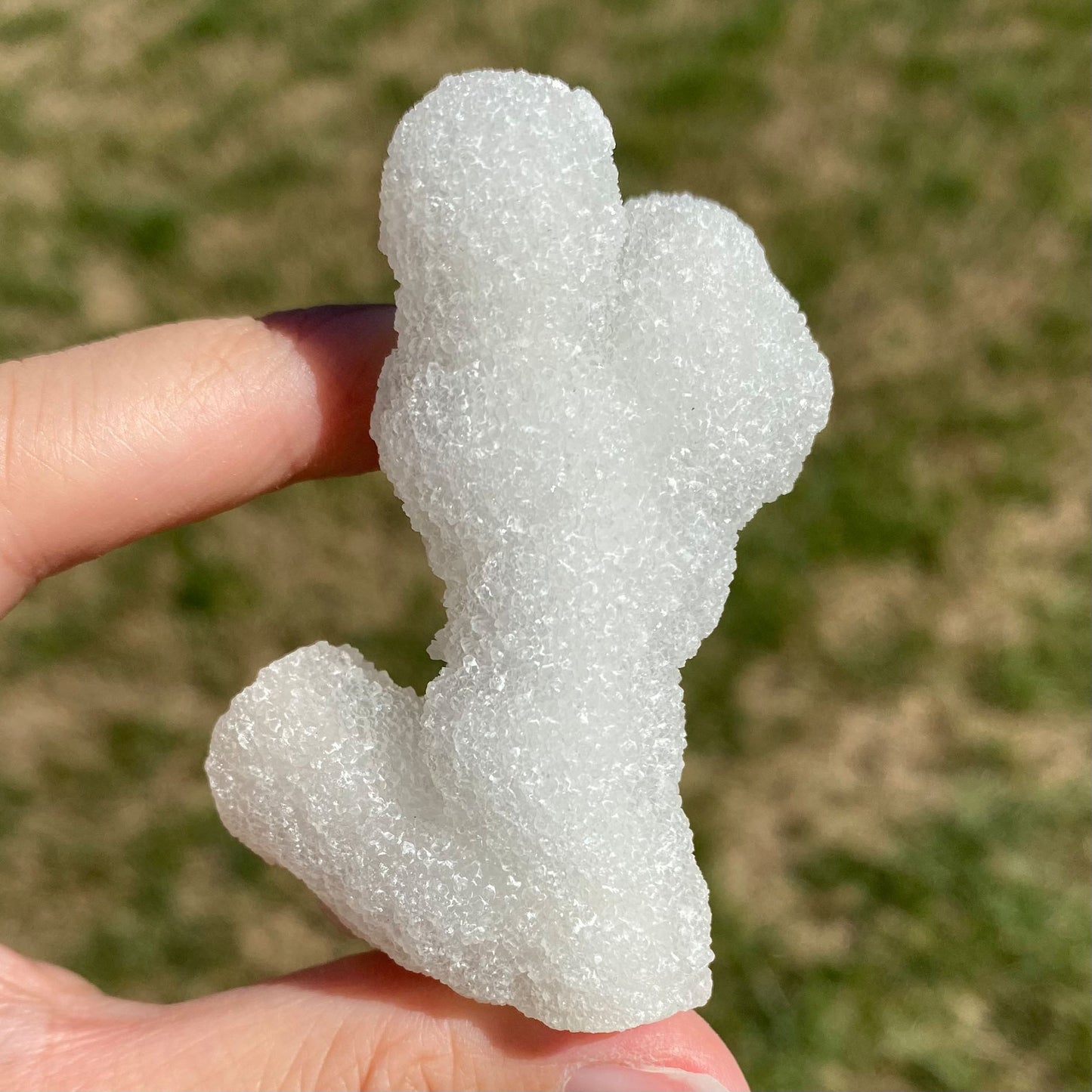 White Chalcedony Stalactite Mineral Specimen