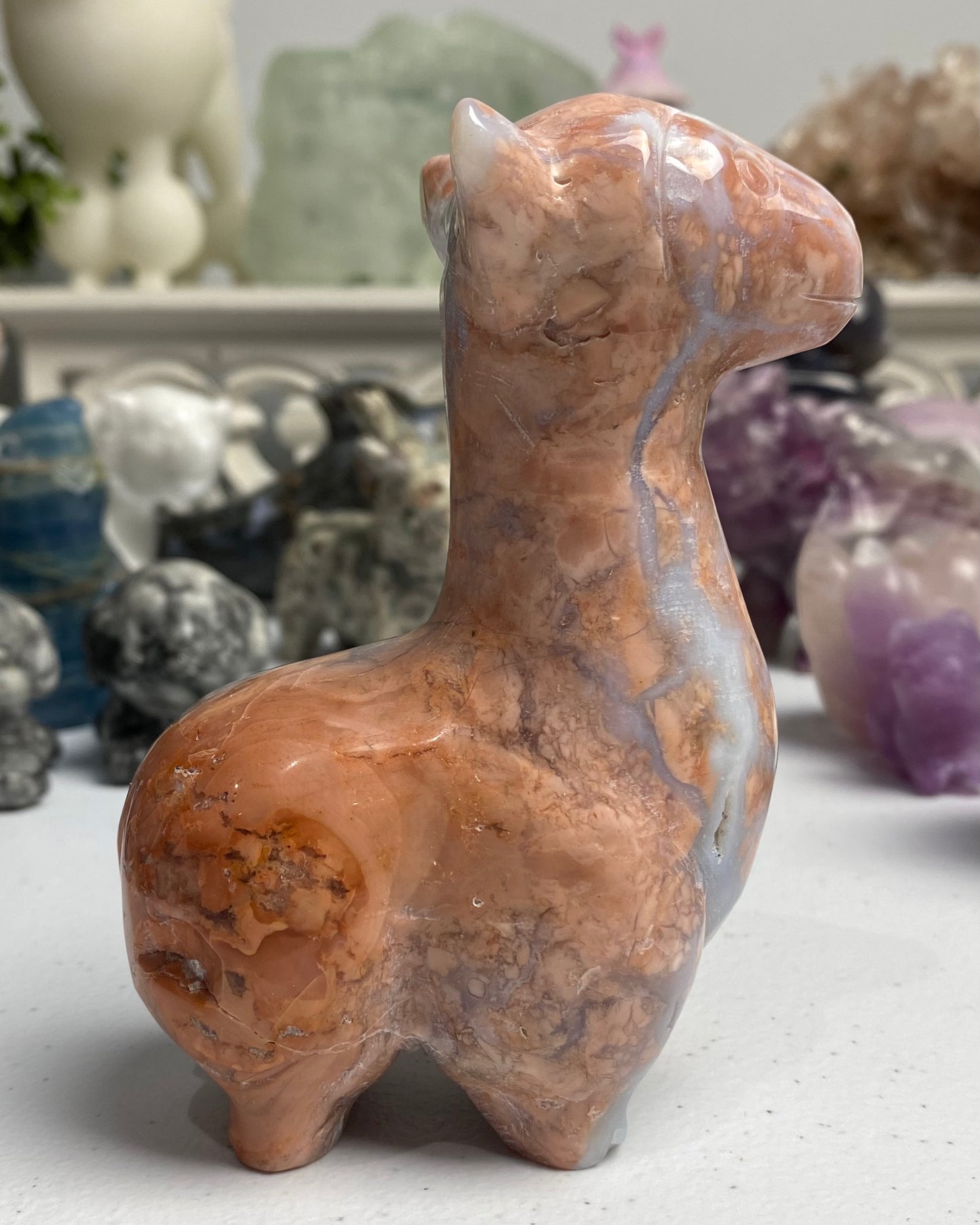 Cotton Candy Agate Llama