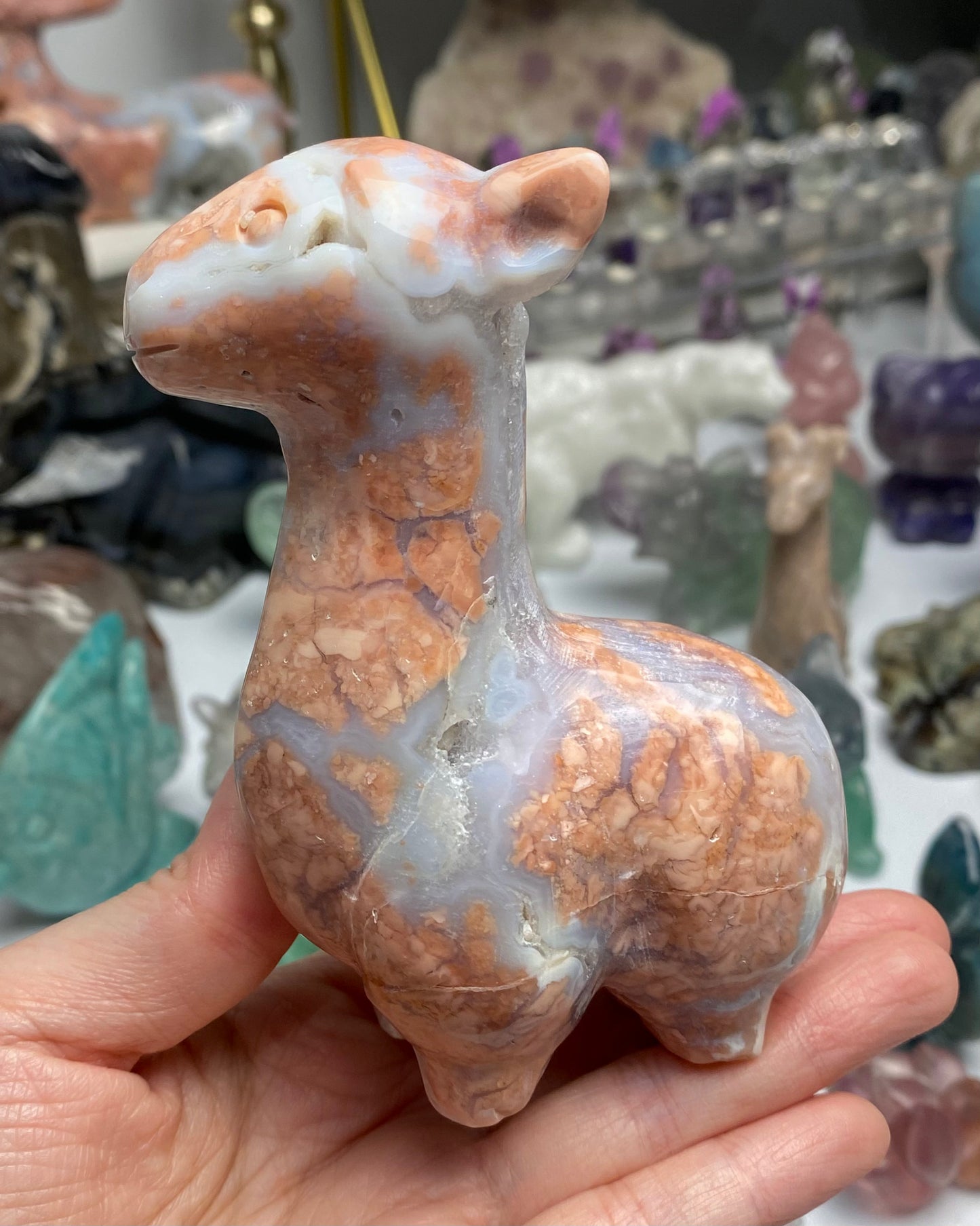 Cotton Candy Agate Llama