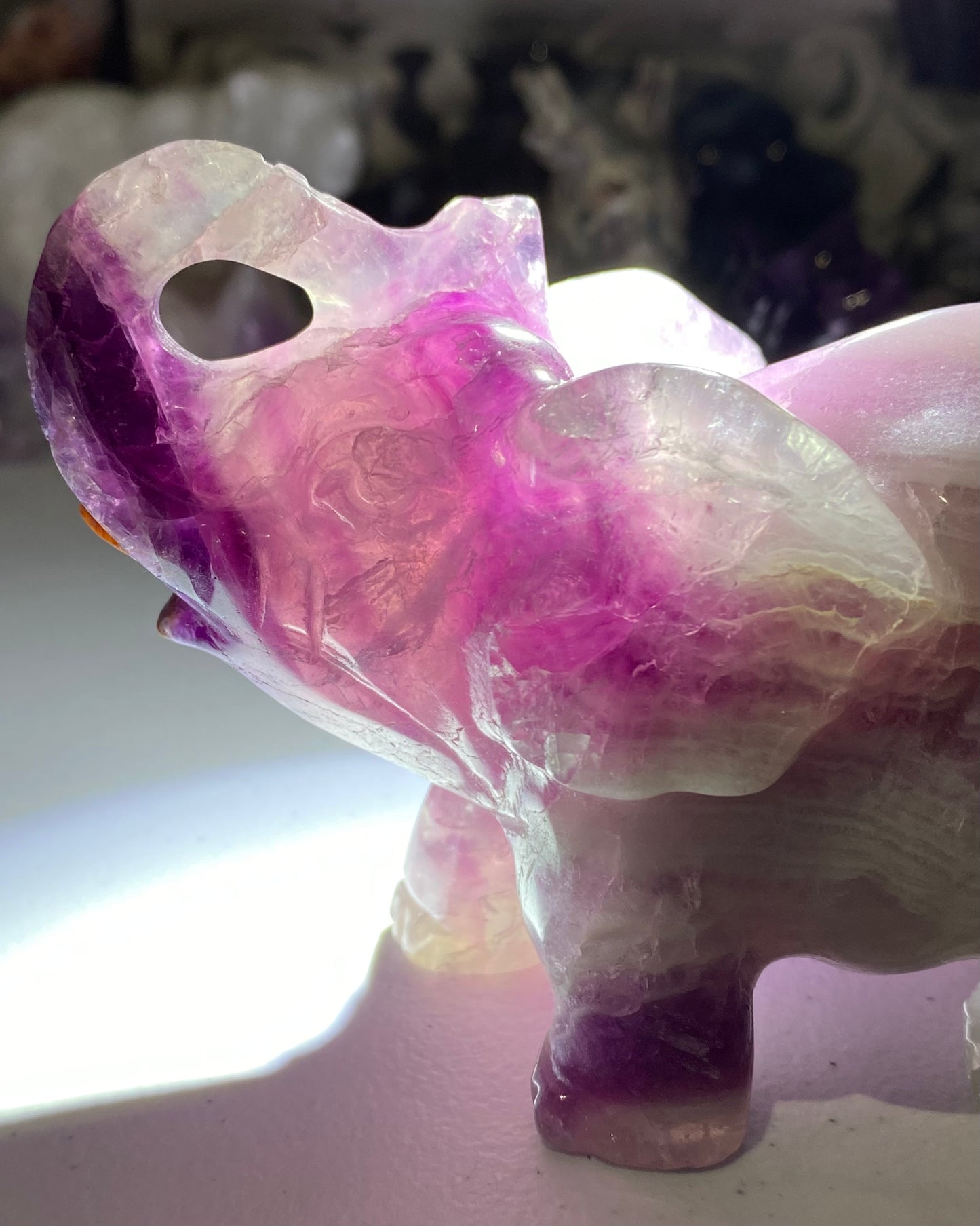 Watermelon Fluorite Elephant