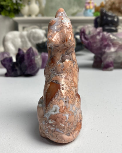 Cotton Candy Agate Wolf
