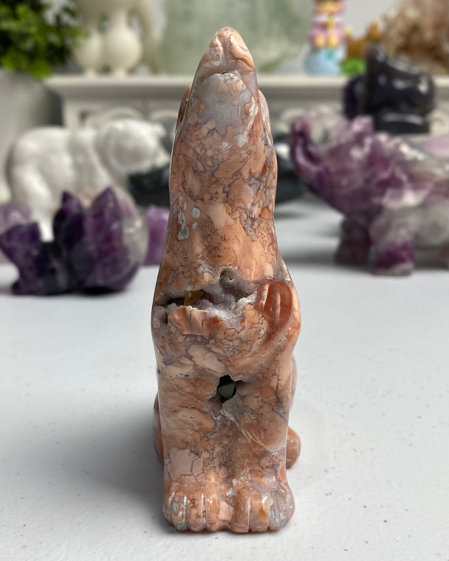 Cotton Candy Agate Wolf