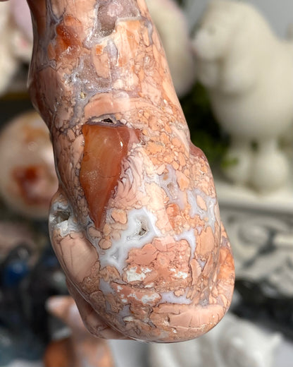 Cotton Candy Agate Wolf