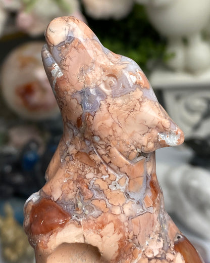 Cotton Candy Agate Wolf