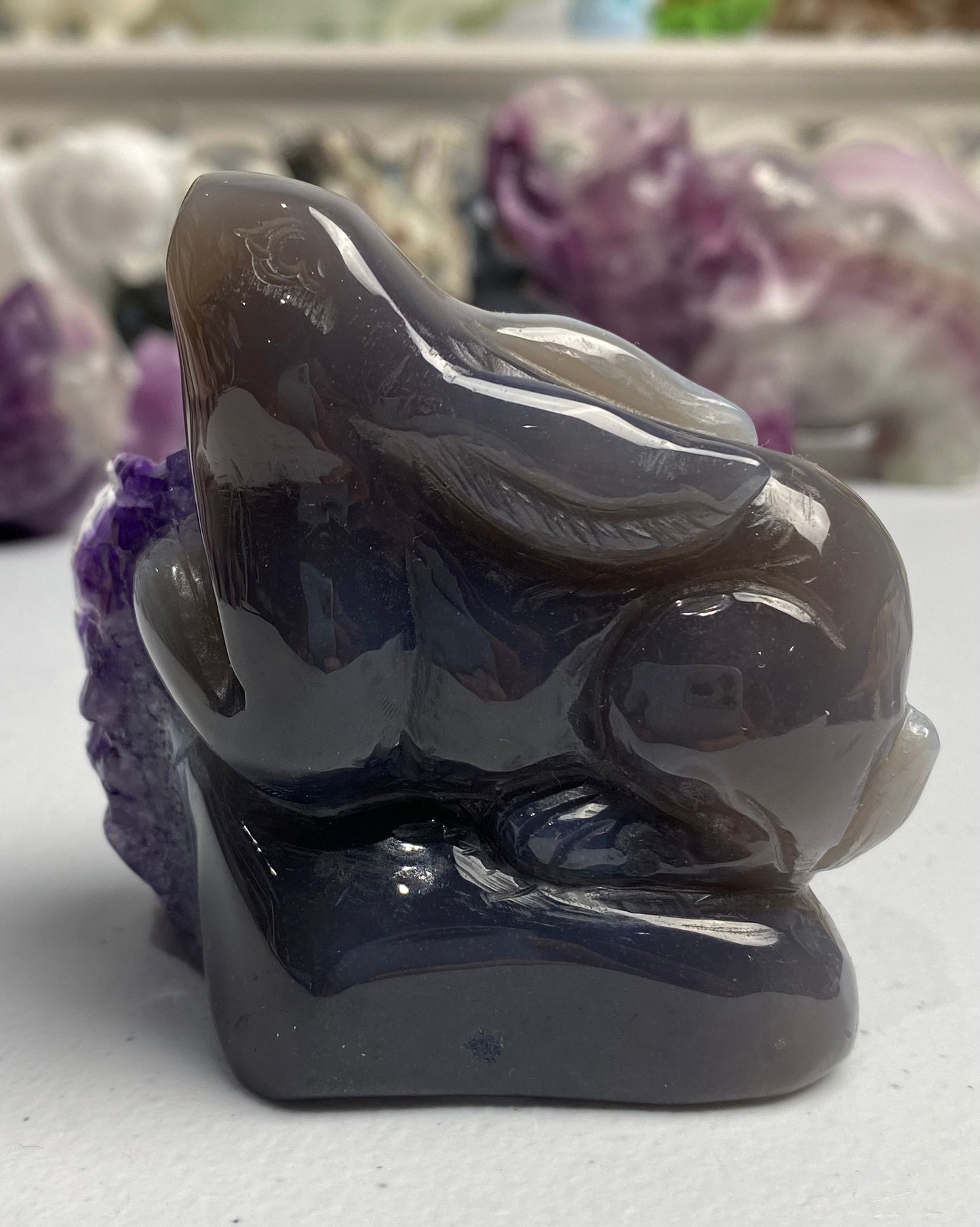 Amethyst Agate with Calcite Rabbit (on hold)