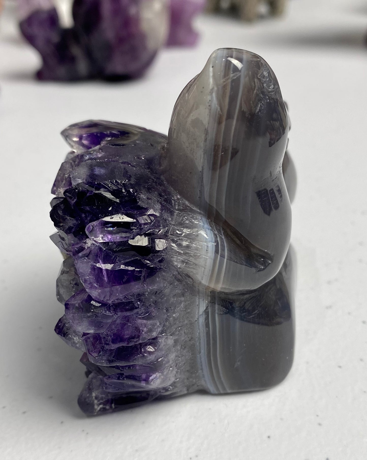 Amethyst Agate with Calcite Rabbit (on hold)