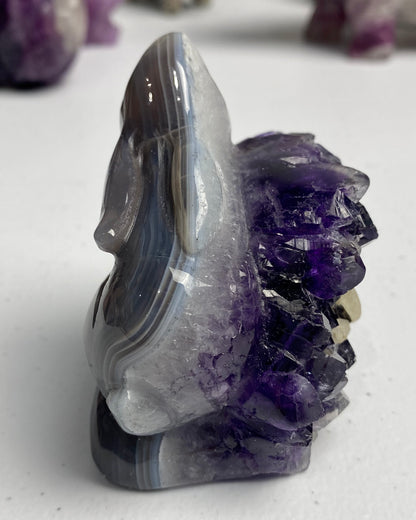 Amethyst Agate with Calcite Rabbit (on hold)
