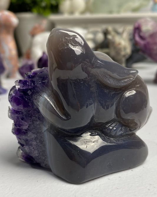 Amethyst Agate with Calcite Rabbit (on hold)