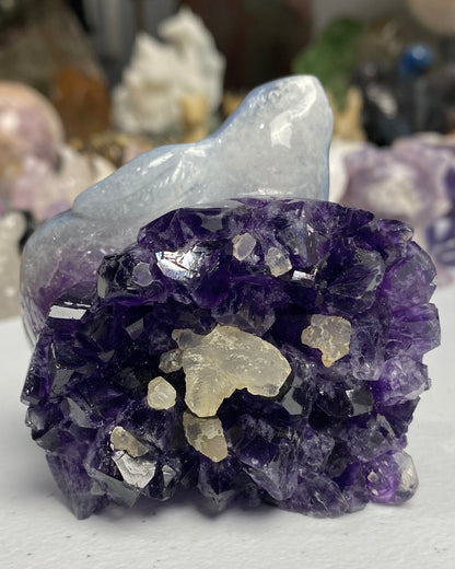 Amethyst Agate with Calcite Rabbit (on hold)