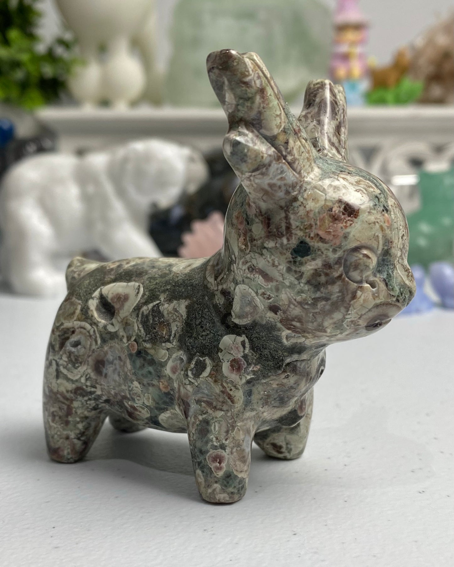 Russian Flower Agate Reindeer