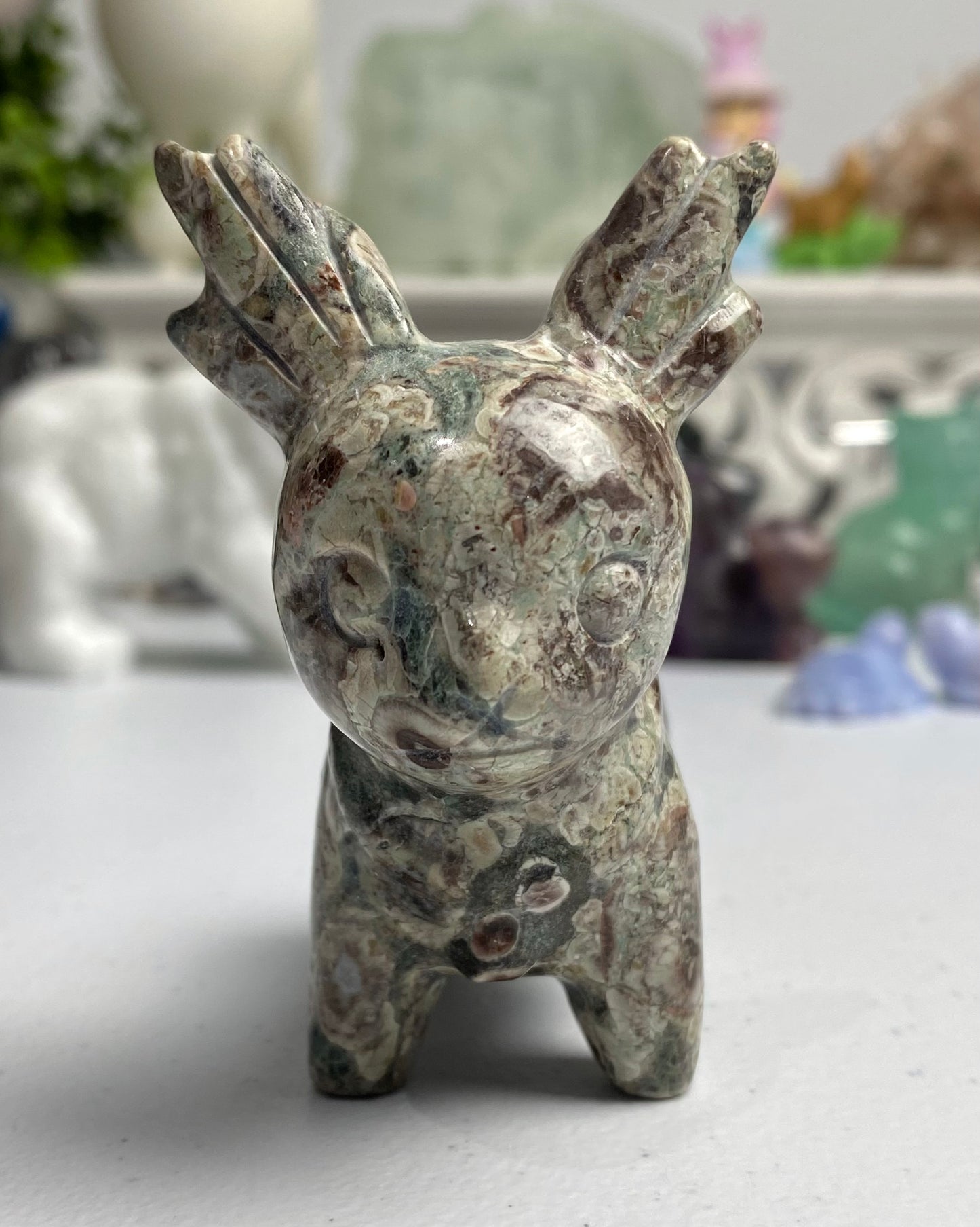 Russian Flower Agate Reindeer