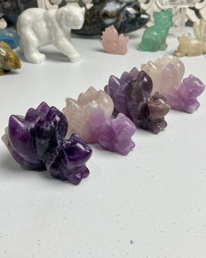 Rainbow Fluorite Nine Tailed Fox