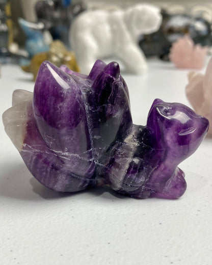 Rainbow Fluorite Nine Tailed Fox