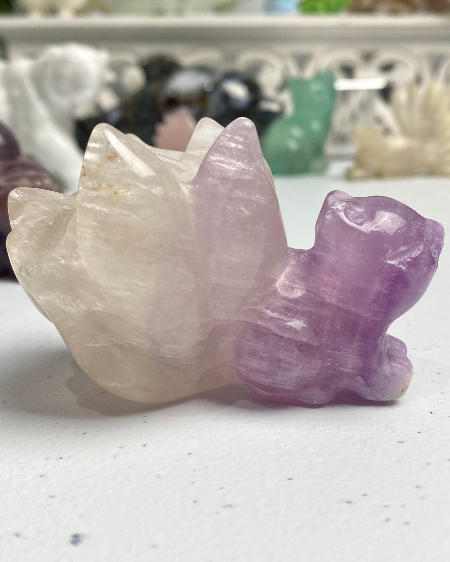 Rainbow Fluorite Nine Tailed Fox