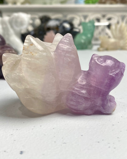 Rainbow Fluorite Nine Tailed Fox