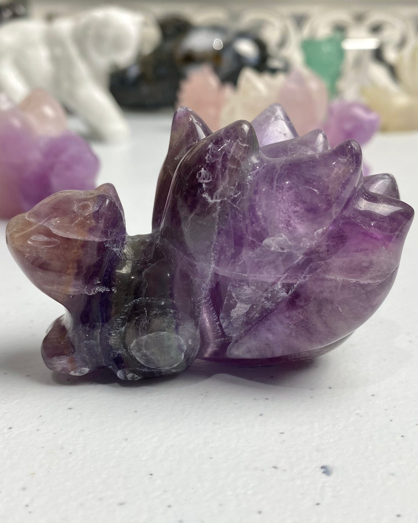 Rainbow Fluorite Nine Tailed Fox