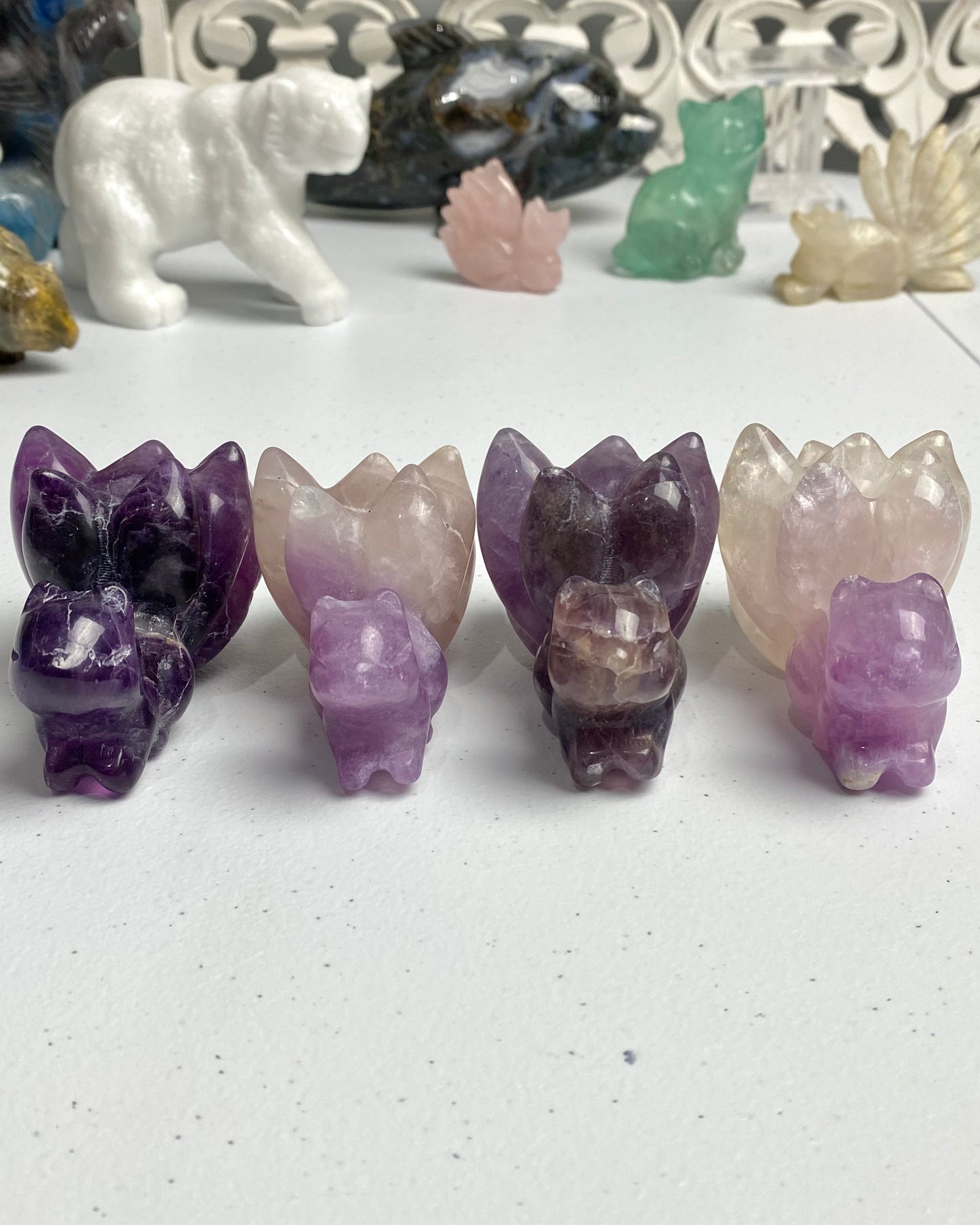 Rainbow Fluorite Nine Tailed Fox