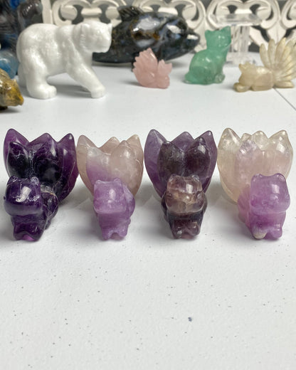 Rainbow Fluorite Nine Tailed Fox
