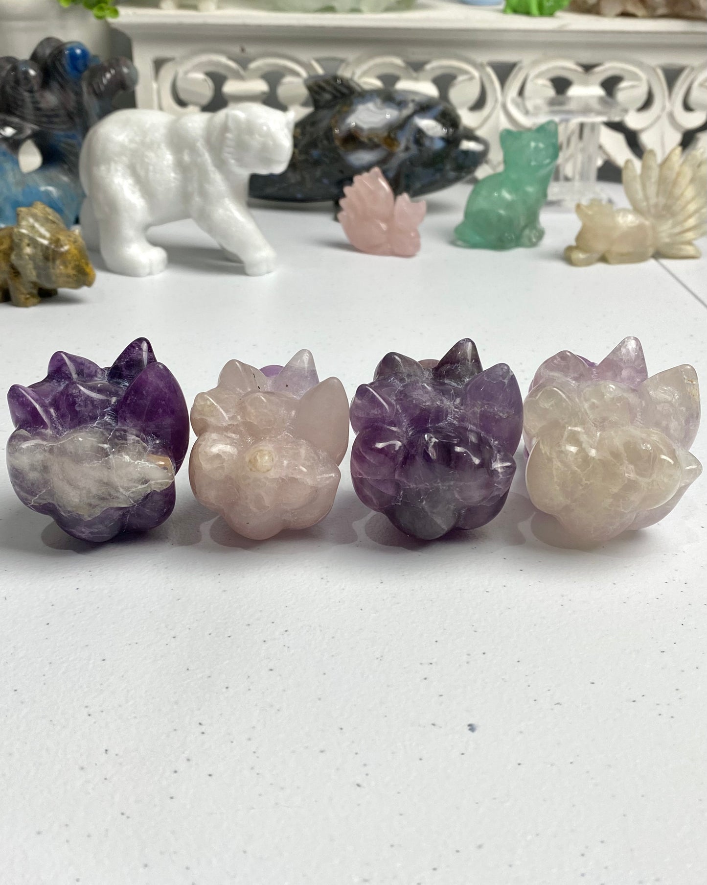Rainbow Fluorite Nine Tailed Fox
