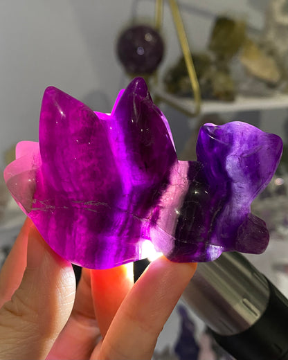 Rainbow Fluorite Nine Tailed Fox