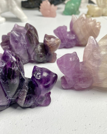 Rainbow Fluorite Nine Tailed Fox