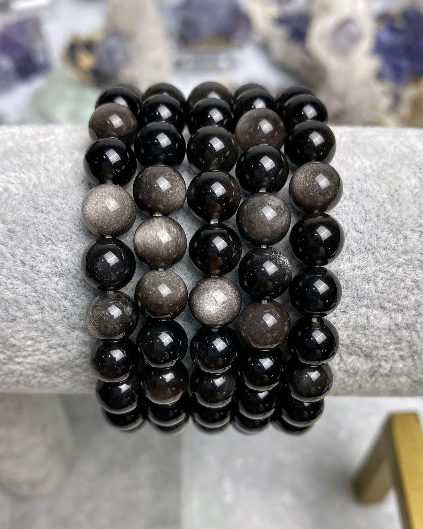 Black Obsidian with Silver Sheen Bracelet