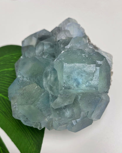 Blue Green Polyhedral Fluorite with Pyrite Inclusion